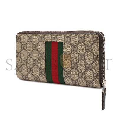 GUCCI GG SUPREME ROUND ZIPPER LONG WALLET 408831 (19*10*2.5cm)