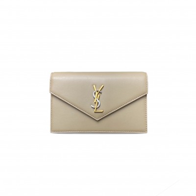 YSL CASSANDRE ENVELOPE CHAIN WALLET IN SMOOTH LEATHER 743050366542 (19*12.5*3.5cm)