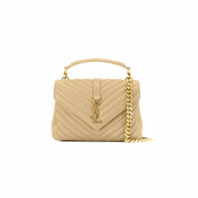 YSL COLLEGE MEDIUM IN QUILTED LEATHER 392737510046 (24*17*6.5cm)