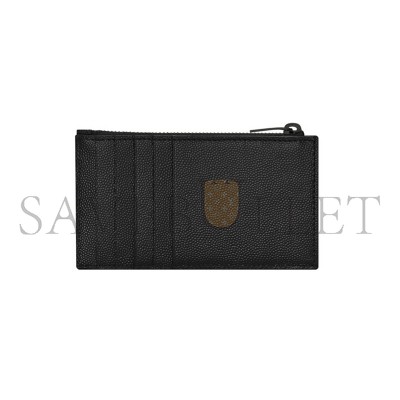 YSL CASSANDRE MATELASSÉ FRAGMENTS CARD CASE IN GRAIN DE POUDRE LEATHER 607915BOW081000 (13*8*2cm)