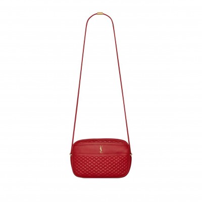 YSL VICTOIRE CAMERA BAG IN QUILTED LAMBSKIN 6489901EL076805 (14*21*6cm)