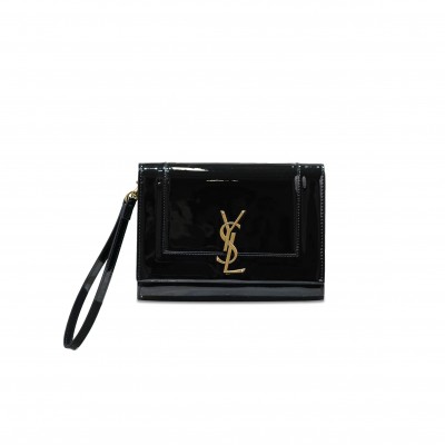 YSL CASSANDRE FLAP POUCH IN PATENT LEATHER 753883322504 (21*16*3cm)