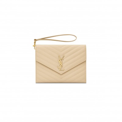 YSL CASSANDRE MATELASSÉ FLAP POUCH IN GRAIN DE POUDRE LEATHER 617662BOW012721 (21*16*3cm)