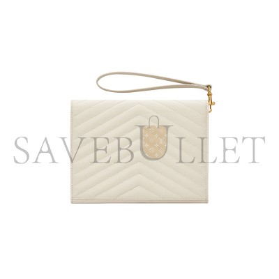 YSL CASSANDRE MATELASSÉ FLAP POUCH IN GRAIN DE POUDRE LEATHER 617662BOW019207 (21*16*3cm)