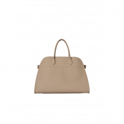 THE ROW SOFT MARGAUX 17 BAG IN LEATHER DARK TAUPE W1254L133DTPL (43*30*25cm)