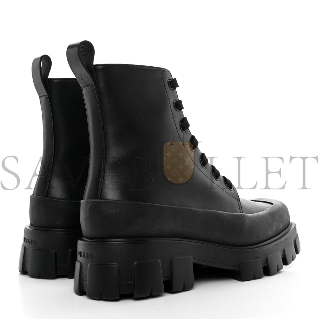 PRADA VITELLO MENS LUG SOLE 45MM COMBAT BOOTS 9 BLACK PRADA VITELLO MENS LUG SOLE 45MM COMBAT BOOTS 9 BLACK