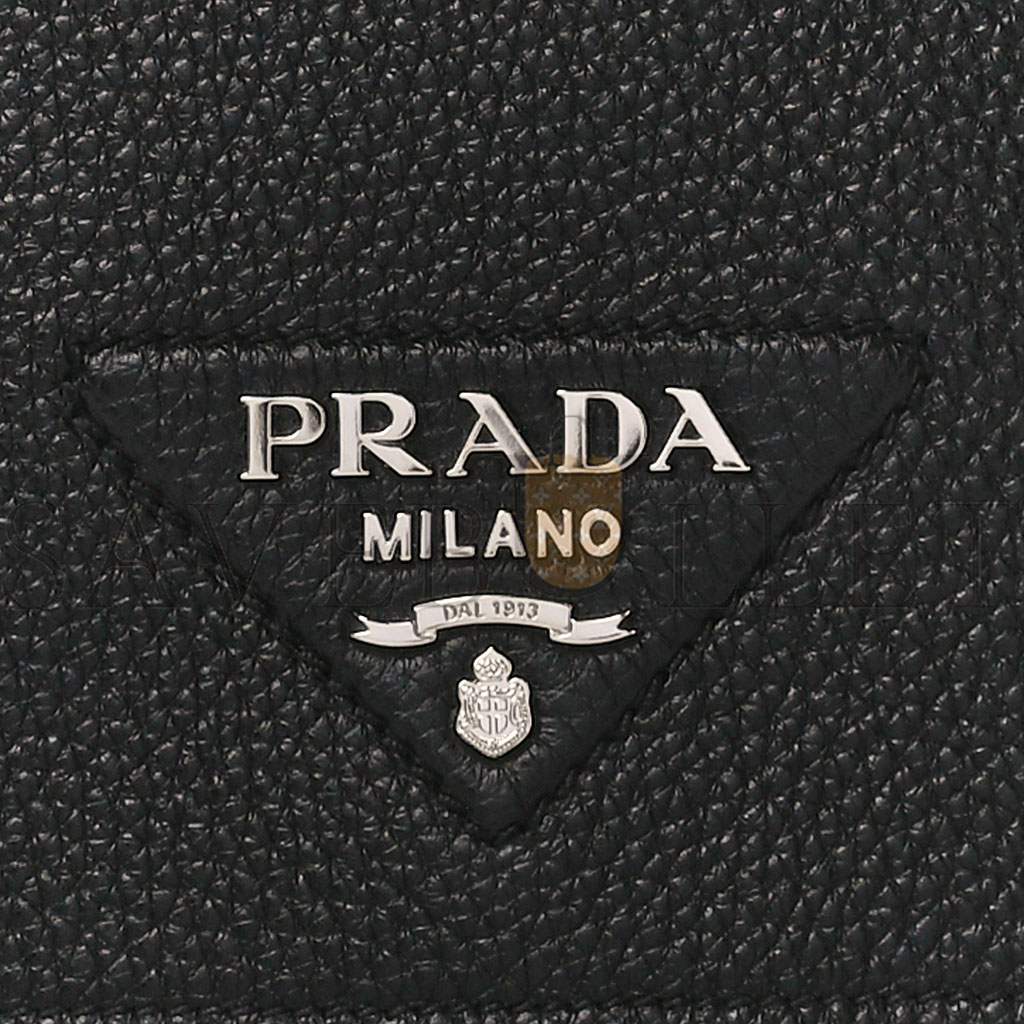 PRADA VITELLO DAINO FLOU FLAP CROSSBODY BLACK (23*15*8cm) PRADA VITELLO DAINO FLOU FLAP CROSSBODY BLACK (23*15*8cm)