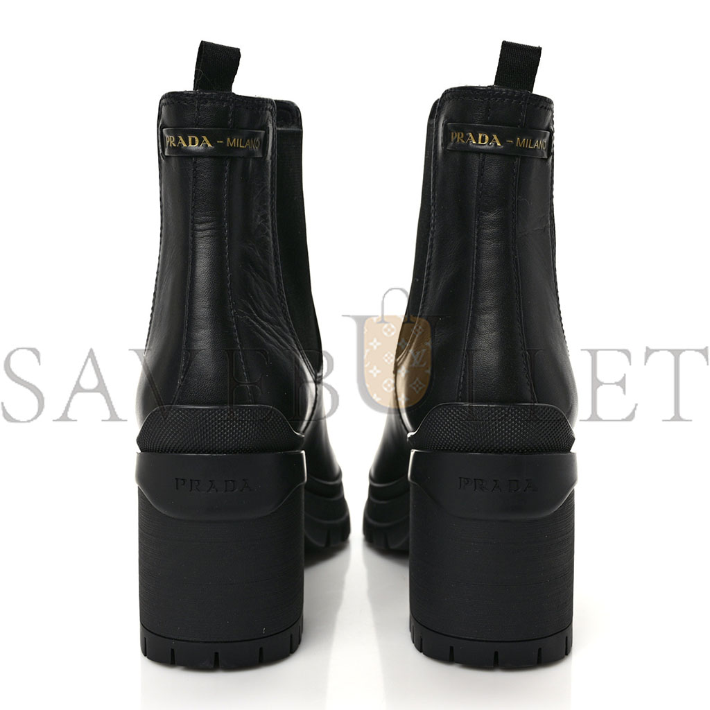 PRADA VITELLO MONTANA LUG SOLE CHELSEA 55MM BOOTS 40 BLACK PRADA VITELLO MONTANA LUG SOLE CHELSEA 55MM BOOTS 40 BLACK