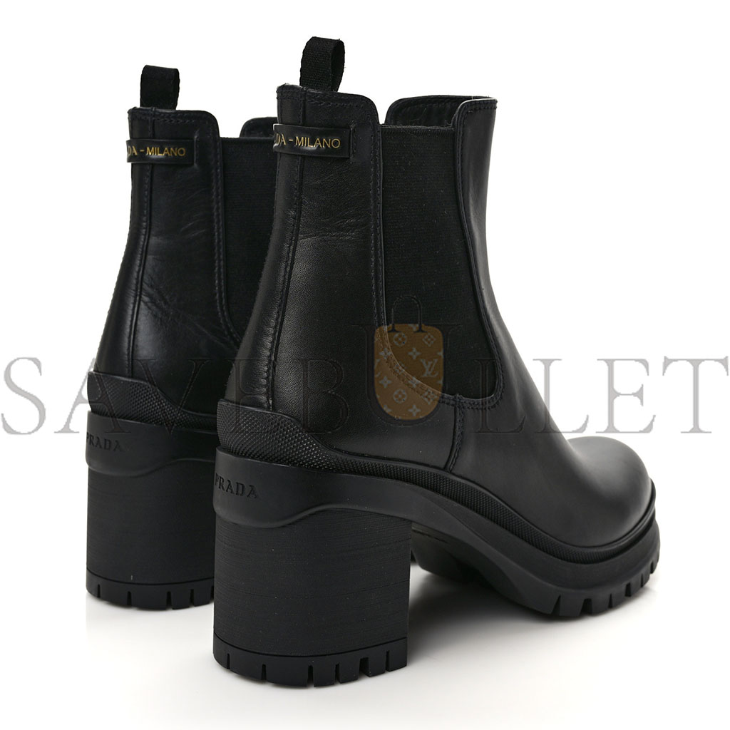 PRADA VITELLO MONTANA LUG SOLE CHELSEA 55MM BOOTS 40 BLACK PRADA VITELLO MONTANA LUG SOLE CHELSEA 55MM BOOTS 40 BLACK