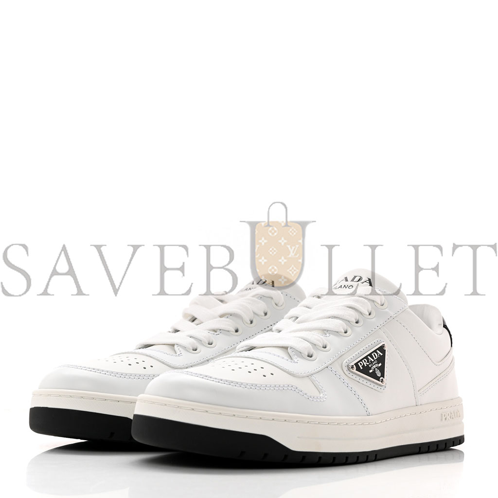 PRADA VITELLO ROIS METAL TRIANGLE LOGO WOMENS DOWNTOWN LOW TOP 30MM SNEAKERS 39.5 WHITE BLACK PRADA VITELLO ROIS METAL TRIANGLE LOGO WOMENS DOWNTOWN LOW TOP 30MM SNEAKERS 39.5 WHITE BLACK