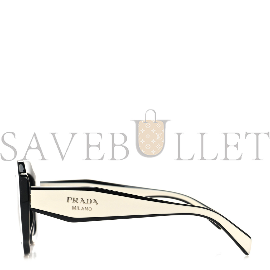 PRADA ACETATE SQUARE SUNGLASSES SPR 16Y BLACK DARK GREY PRADA ACETATE SQUARE SUNGLASSES SPR 16Y BLACK DARK GREY