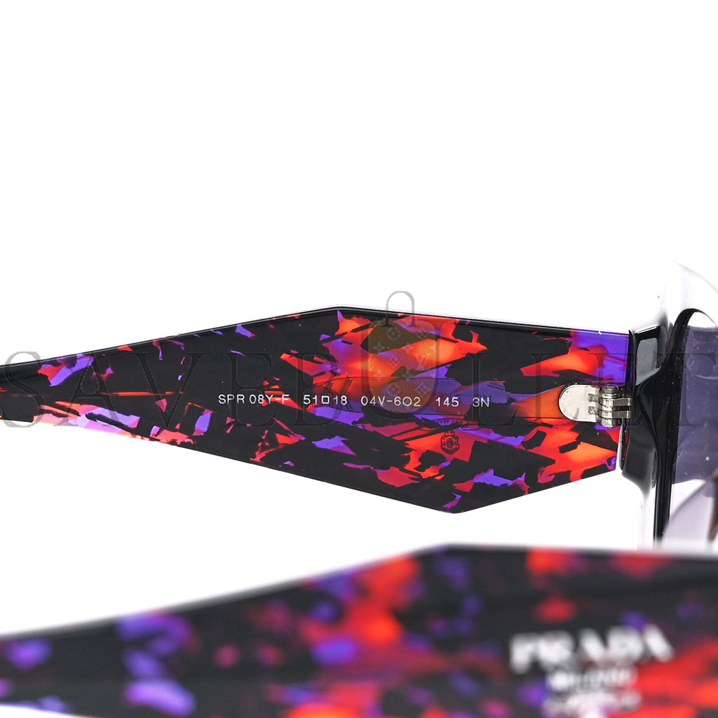 PRADA ACETATE SYMBOLE SUNGLASSES SPR 08Y PURPLE MULTICOLOR PRADA ACETATE SYMBOLE SUNGLASSES SPR 08Y PURPLE MULTICOLOR