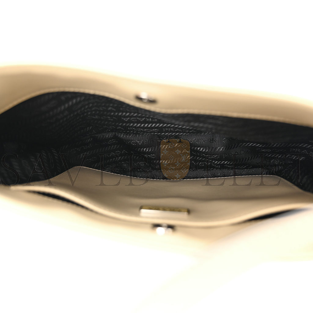 PRADA BRUSHED CALFSKIN CLEO SHOULDER BAG DESERT BEIGE (26*17*5cm) PRADA BRUSHED CALFSKIN CLEO SHOULDER BAG DESERT BEIGE (26*17*5cm)