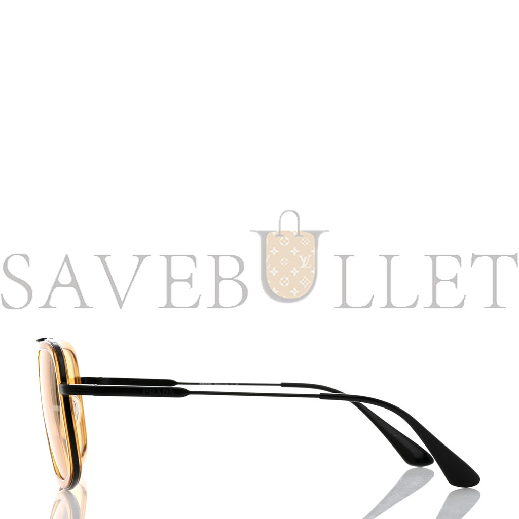 PRADA AVIATOR SUNGLASSES SPR 57X BLACK YELLOW PRADA AVIATOR SUNGLASSES SPR 57X BLACK YELLOW