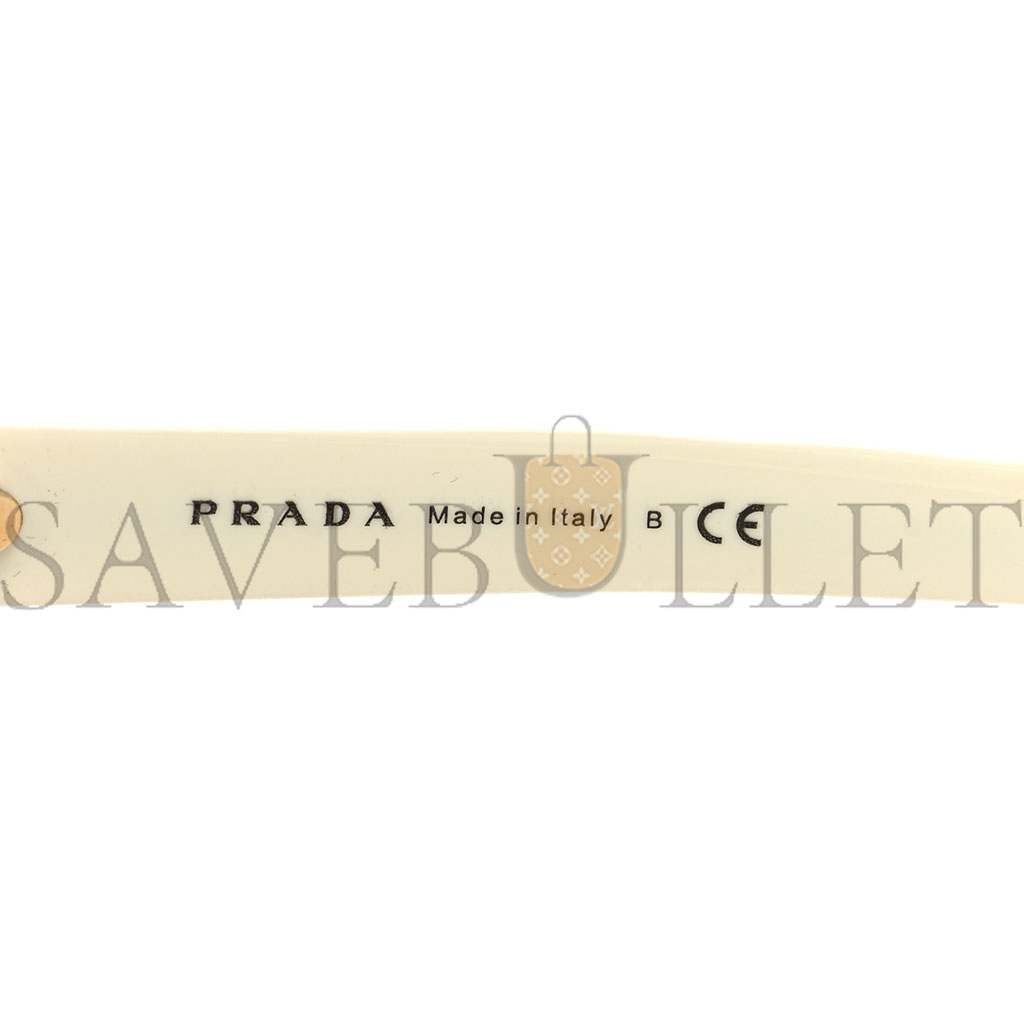 PRADA ACETATE GEOMETRIC SUNGLASSES SPR 08X WHITE PRADA ACETATE GEOMETRIC SUNGLASSES SPR 08X WHITE