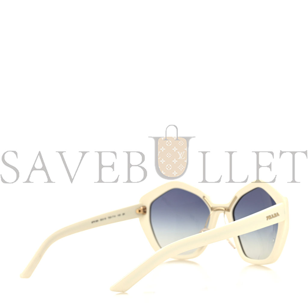 PRADA ACETATE GEOMETRIC SUNGLASSES SPR 08X WHITE PRADA ACETATE GEOMETRIC SUNGLASSES SPR 08X WHITE