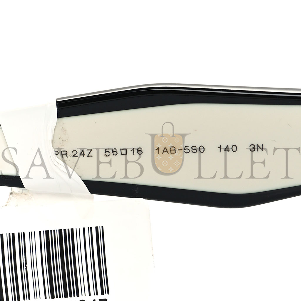 PRADA ACETATE SQUARE SUNGLASSES SPR 24Z BLACK WHITE PRADA ACETATE SQUARE SUNGLASSES SPR 24Z BLACK WHITE