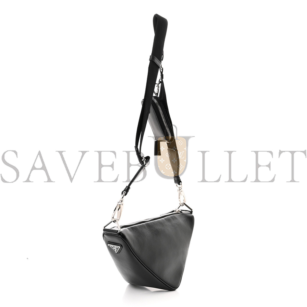 PRADA GRACE LUX TRIANGLE SHOULDER BAG BLACK (25*15*11cm) PRADA GRACE LUX TRIANGLE SHOULDER BAG BLACK (25*15*11cm)