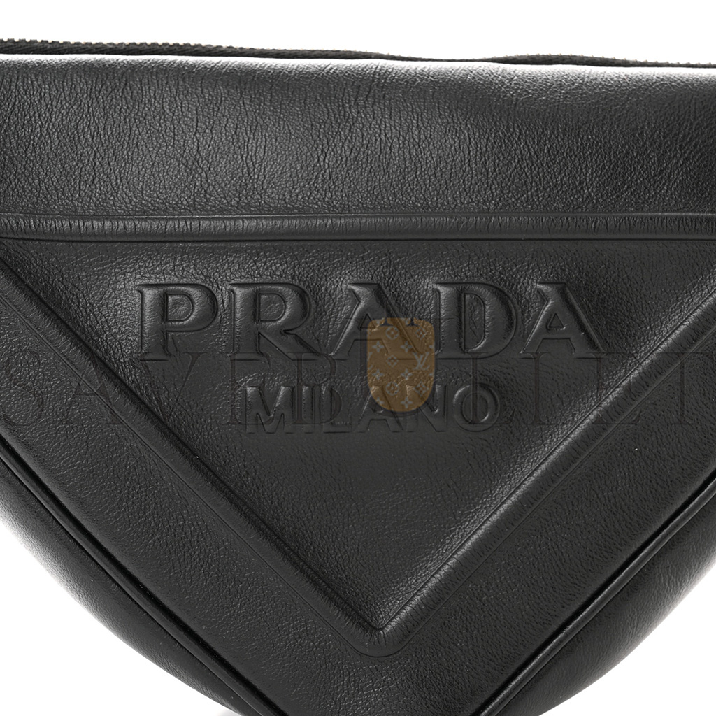 PRADA GRACE LUX TRIANGLE SHOULDER BAG BLACK (25*15*11cm) PRADA GRACE LUX TRIANGLE SHOULDER BAG BLACK (25*15*11cm)