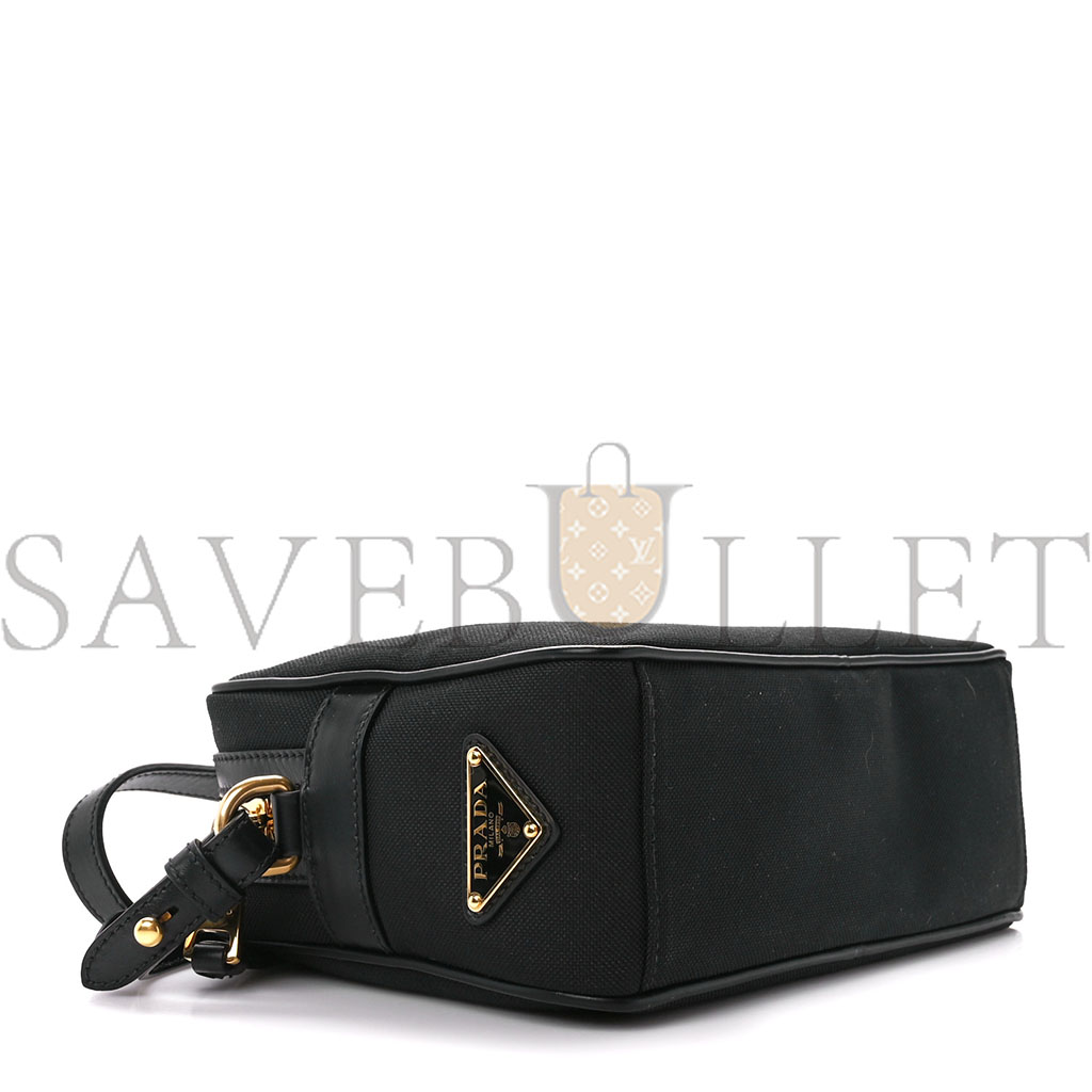 PRADA JACQUARD LOGO CAMERA BAG BLACK (23*15*8cm) PRADA JACQUARD LOGO CAMERA BAG BLACK (23*15*8cm)