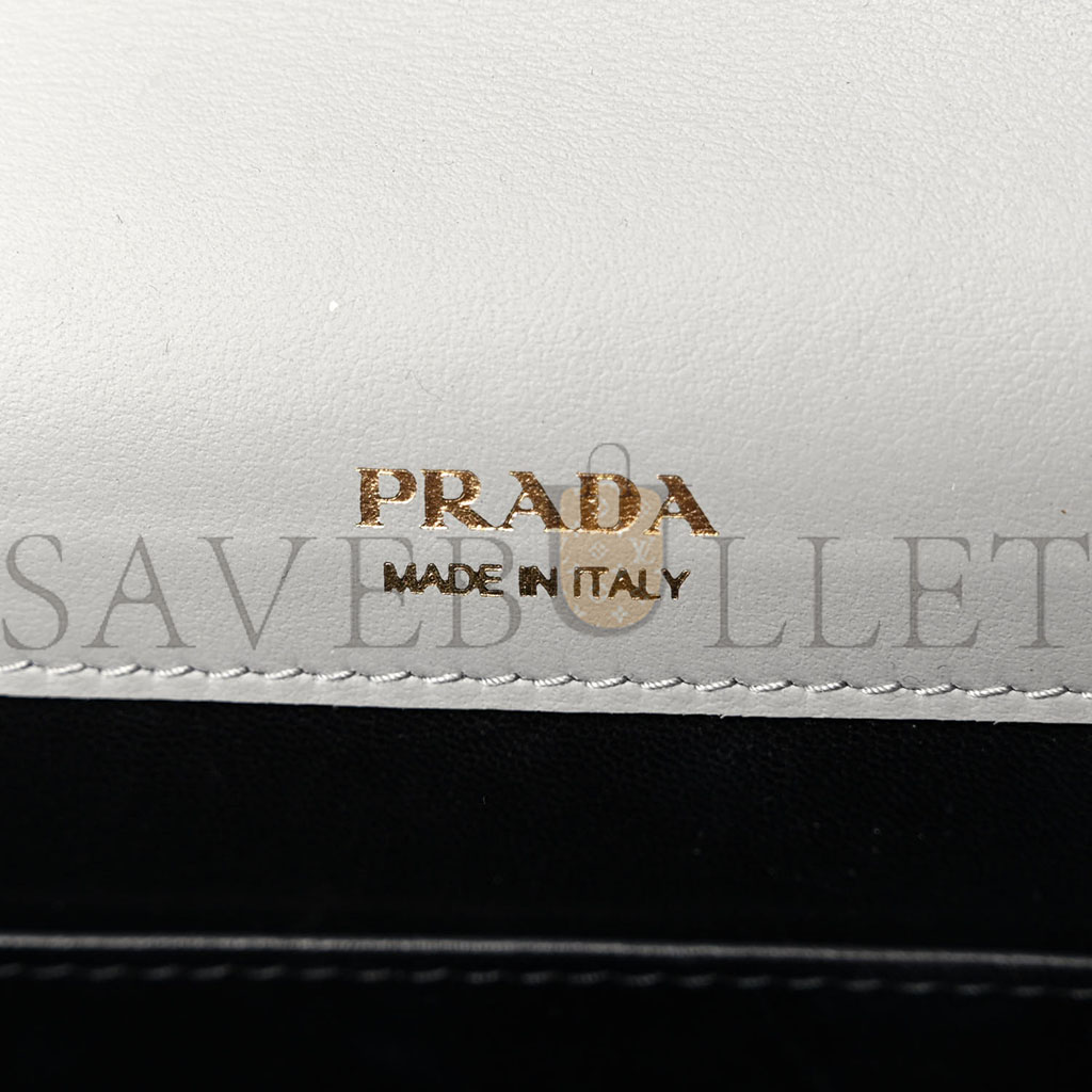 PRADA CITY CALFSKIN SAFFIANO ENVELOPE FLAP WITH CHAIN NUBE (20*13*4cm)