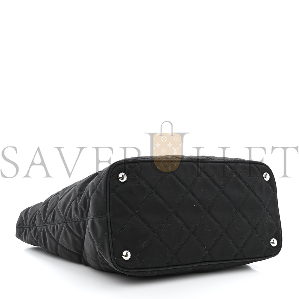 PRADA NYLON TESSUTO IMPUNTU QUILTED SHOULDER BAG BLACK (30*25*14cm) PRADA NYLON TESSUTO IMPUNTU QUILTED SHOULDER BAG BLACK (30*25*14cm)