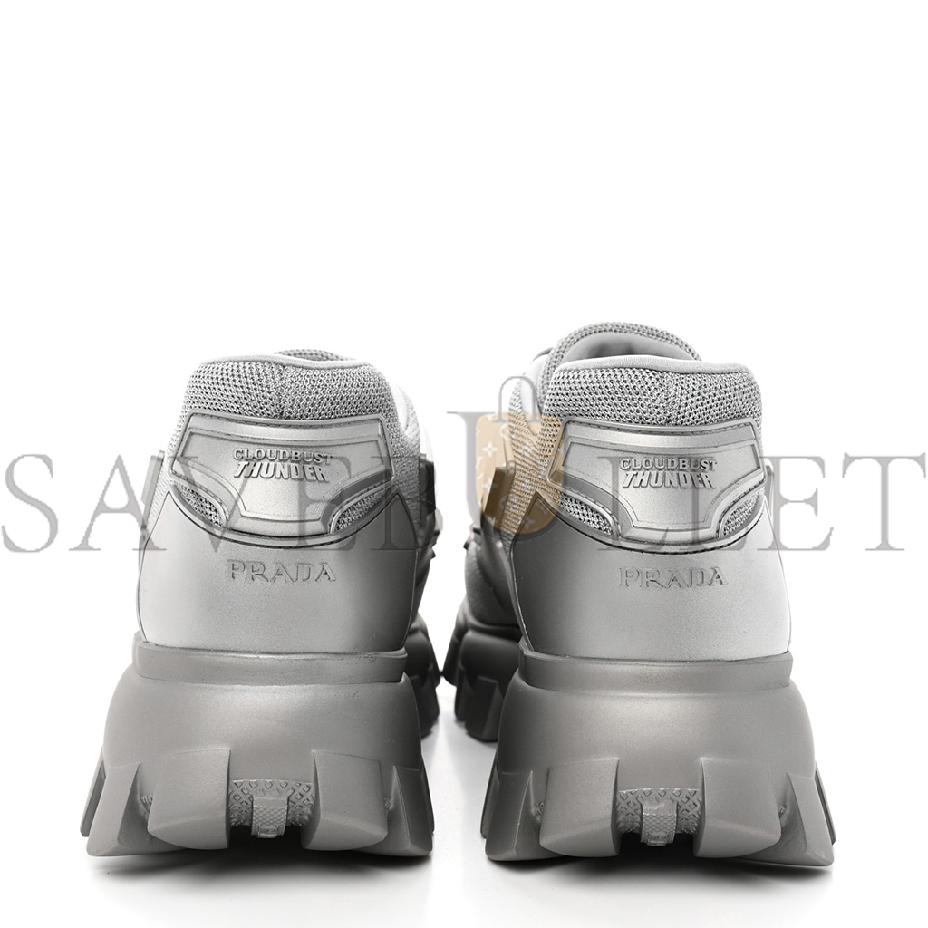 PRADA RUBBER TECHNICAL KNIT FABRIC CLOUDBUST THUNDER SNEAKERS 40 ARGENTO PRADA RUBBER TECHNICAL KNIT FABRIC CLOUDBUST THUNDER SNEAKERS 40 ARGENTO