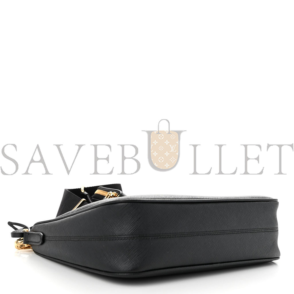PRADA SAFFIANO LUX RE-EDITION 2005 SHOULDER BAG BLACK (22*17*6cm) PRADA SAFFIANO LUX RE-EDITION 2005 SHOULDER BAG BLACK (22*17*6cm)