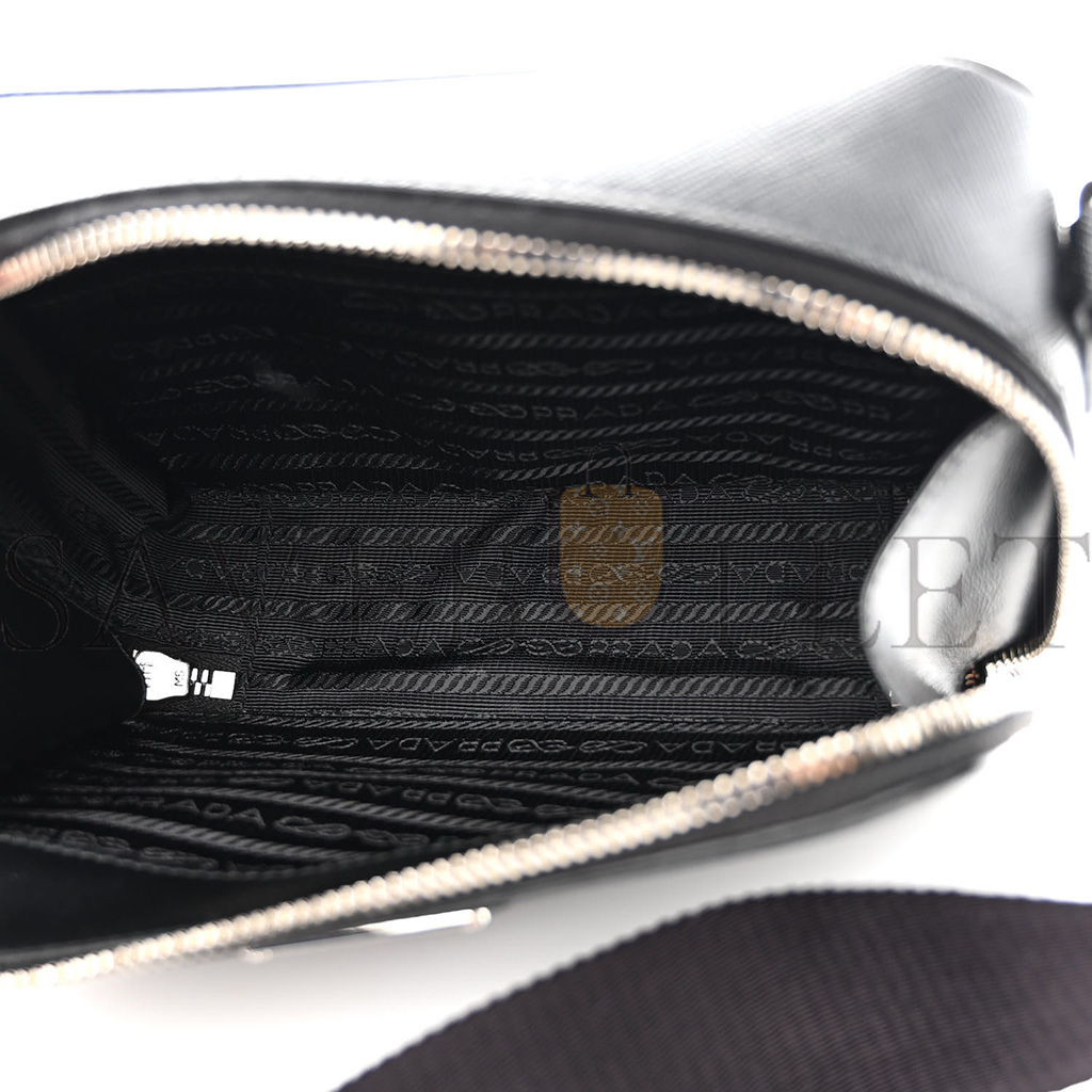PRADA SAFFIANO TRAVEL MENS BRIQUE CROSSBODY BAG BLACK (19*13*6cm) PRADA SAFFIANO TRAVEL MENS BRIQUE CROSSBODY BAG BLACK (19*13*6cm)