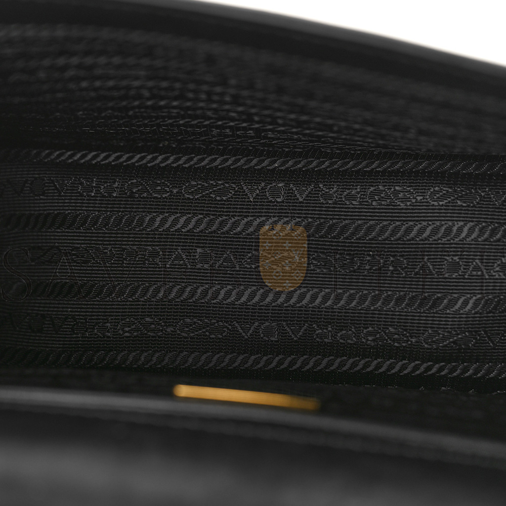 PRADA SAFFIANO SOFT CALFSKIN CHAIN SHOULDER BAG BLACK (20*13*6cm) PRADA SAFFIANO SOFT CALFSKIN CHAIN SHOULDER BAG BLACK (20*13*6cm)
