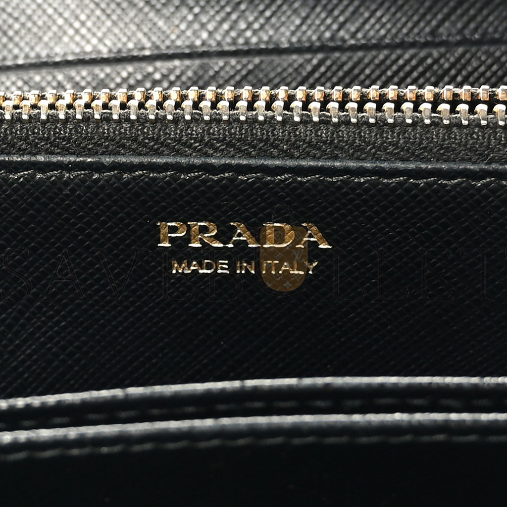 PRADA SAFFIANO METAL ZIP AROUND WALLET BLACK (18*11*3cm) PRADA SAFFIANO METAL ZIP AROUND WALLET BLACK (18*11*3cm)