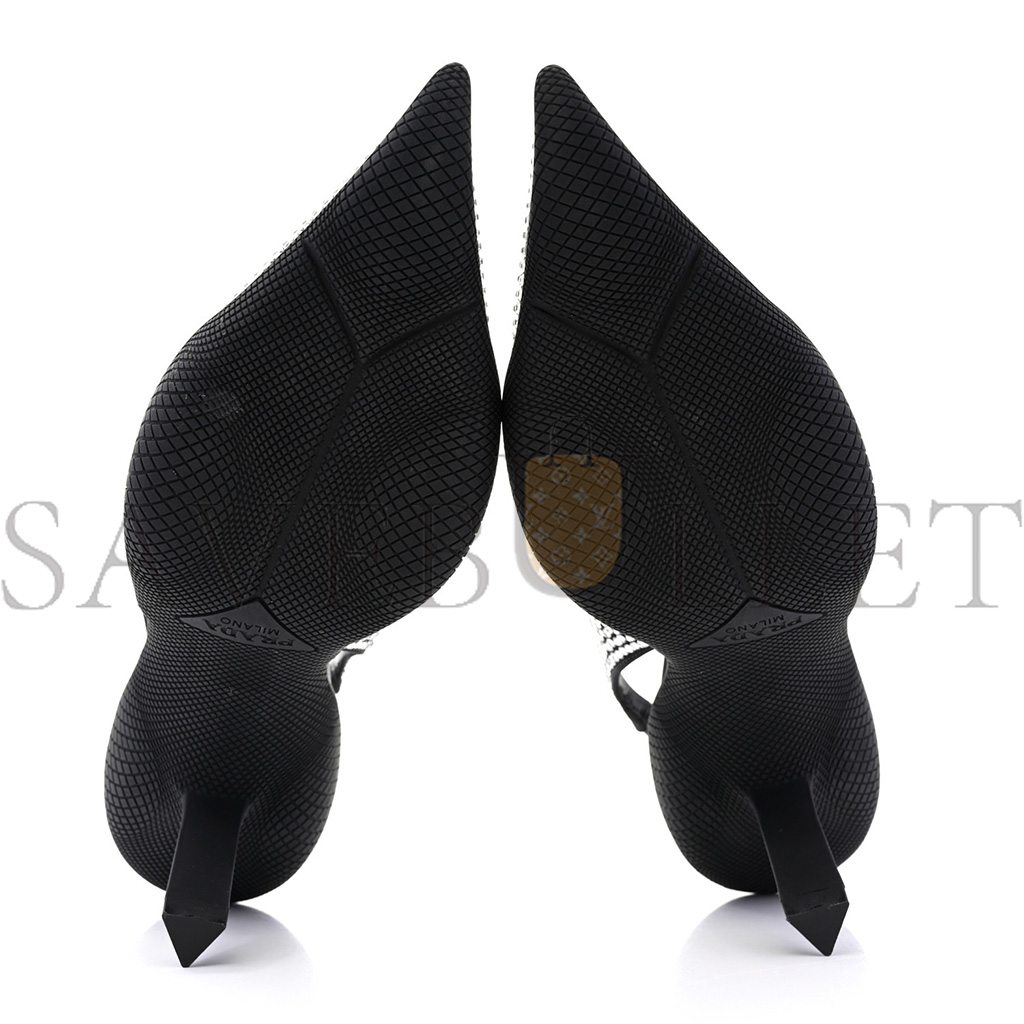 PRADA SATIN CRYSTAL LOGO 90MM SLINGBACK PUMPS 36.5 CRISTAL PRADA SATIN CRYSTAL LOGO 90MM SLINGBACK PUMPS 36.5 CRISTAL