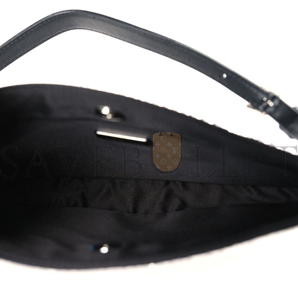 PRADA SATIN CRYSTAL CLEO SHOULDER BAG BLACK (21*19*3cm) PRADA SATIN CRYSTAL CLEO SHOULDER BAG BLACK (21*19*3cm)