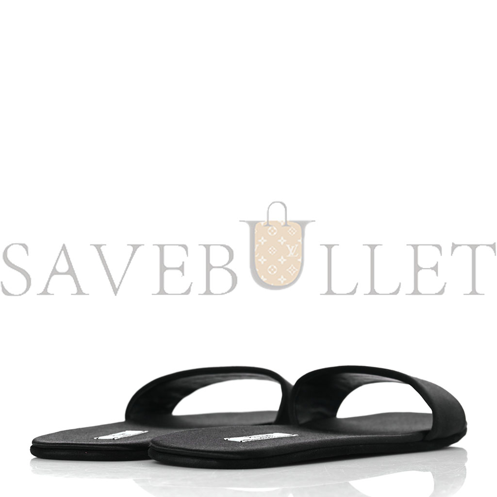PRADA SATIN TRAVEL SLIDE SANDALS M 37.5 38.5 BLACK PRADA SATIN TRAVEL SLIDE SANDALS M 37.5 38.5 BLACK