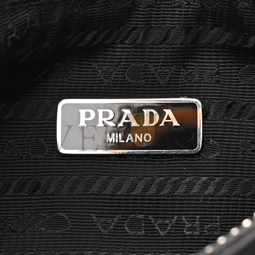 PRADA TESSUTO NYLON SAFFIANO MINI RE-EDITION 2005 BAG BLACK (22*16*6cm) PRADA TESSUTO NYLON SAFFIANO MINI RE-EDITION 2005 BAG BLACK (22*16*6cm)