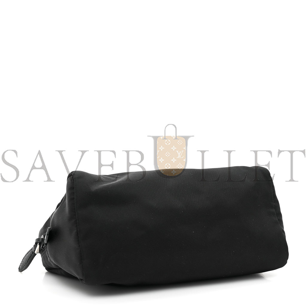 PRADA TESSUTO NYLON SAFFIANO WRISTLET BLACK (20*11*10cm) PRADA TESSUTO NYLON SAFFIANO WRISTLET BLACK (20*11*10cm)