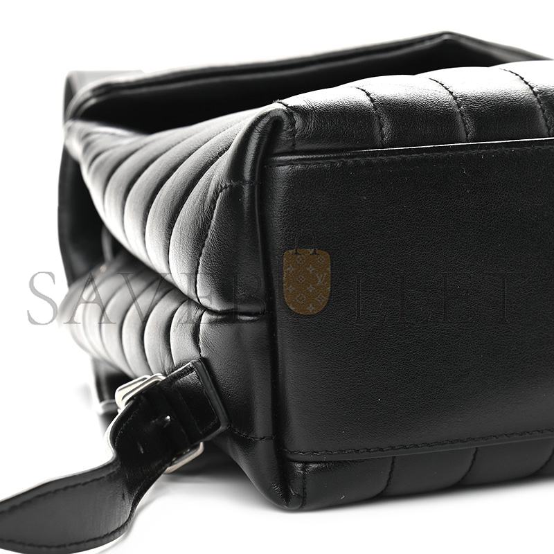 YSL LOULOU SMALL BACKPACK BLACK IN QUILTED LEATHER 516272909633 (26*22*11cm)
