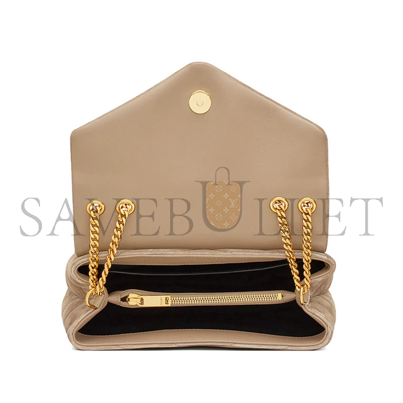 YSL LOULOU SMALL CHAIN BAG IN SUEDE 4946991U8612346 (23*17*9cm)