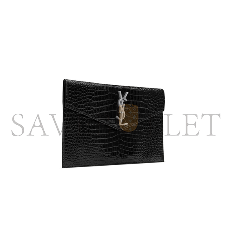 YSL UPTOWN POUCH IN CROCODILE-EMBOSSED SHINY LEATHER 565739DND0N1000 (27*16*2cm) YSL UPTOWN POUCH IN CROCODILE-EMBOSSED SHINY LEATHER 565739DND0N1000 (27*16*2cm)