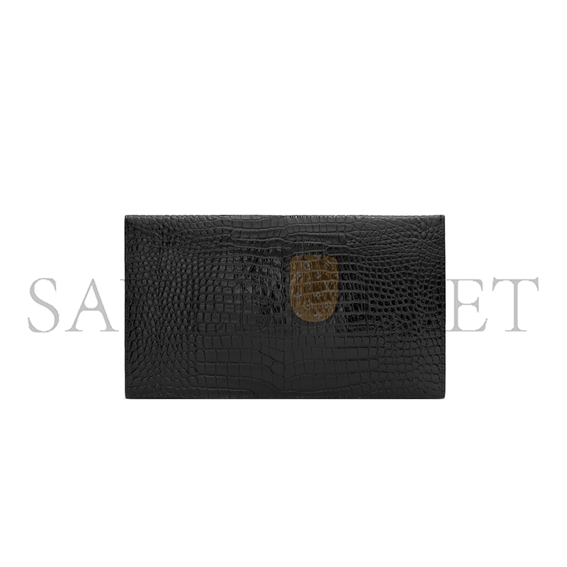 YSL UPTOWN POUCH IN CROCODILE-EMBOSSED SHINY LEATHER 565739DND0N1000 (27*16*2cm) YSL UPTOWN POUCH IN CROCODILE-EMBOSSED SHINY LEATHER 565739DND0N1000 (27*16*2cm)