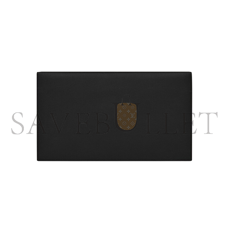 YSL UPTOWN POUCH IN GRAIN DE POUDRE LEATHER 5657391GF0U1000 (27*16*2cm)