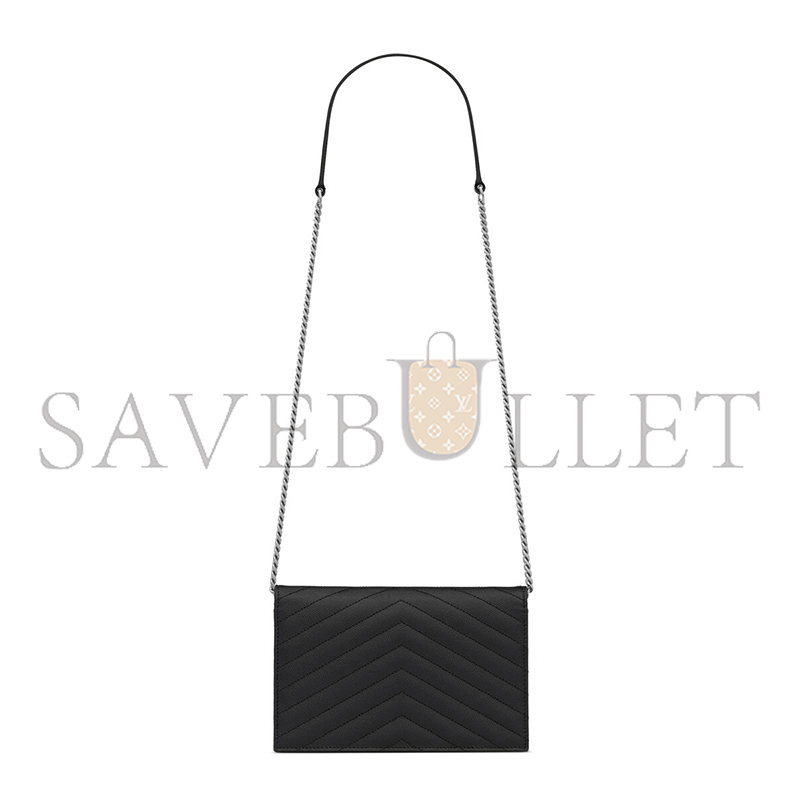 YSL CASSANDRE ENVELOPE CHAIN WALLET IN GRAIN DE POUDRE LEATHER 742920BOW021000 (19*12.5*3.5cm) YSL CASSANDRE ENVELOPE CHAIN WALLET IN GRAIN DE POUDRE LEATHER 742920BOW021000 (19*12.5*3.5cm)