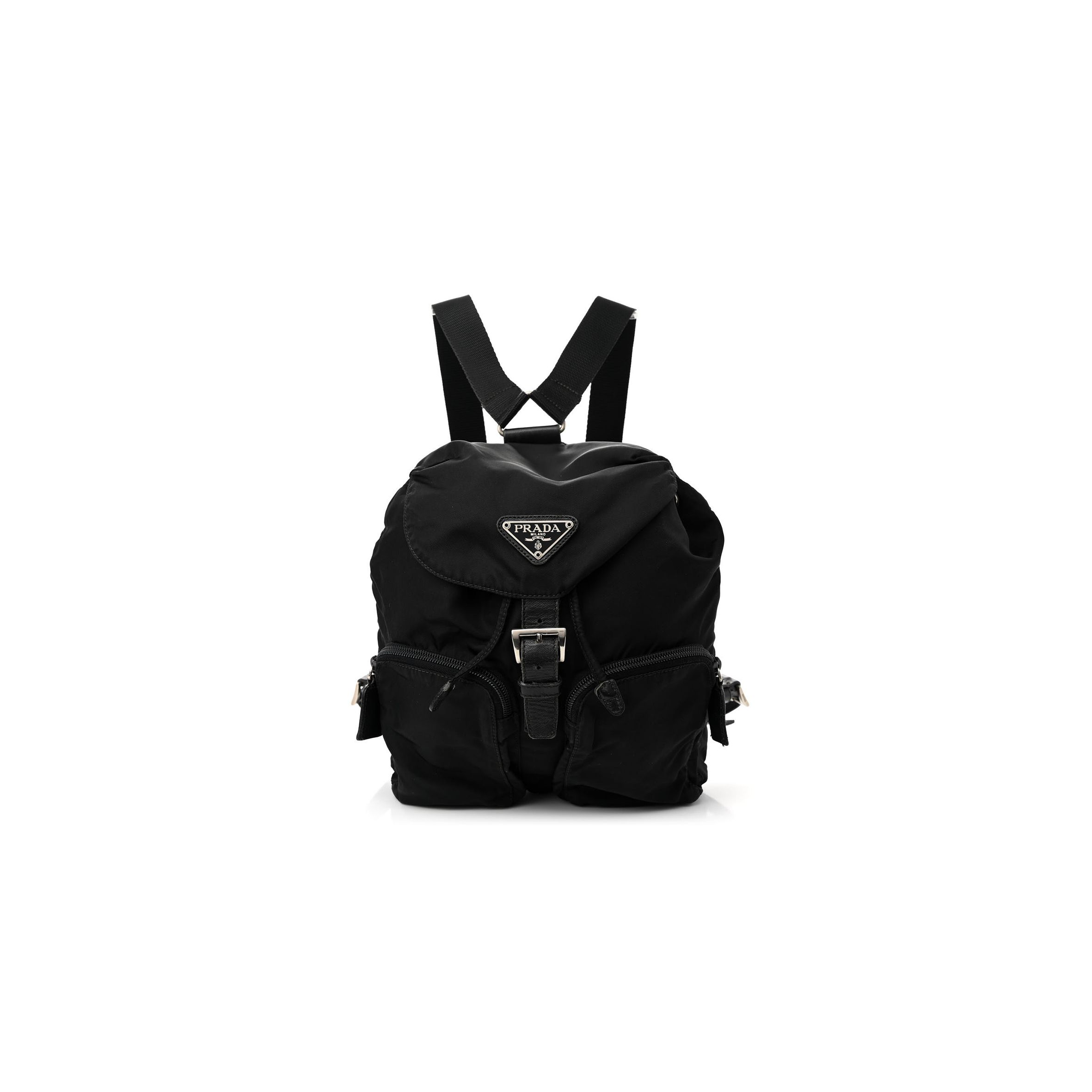 PRADA TESSUTO NYLON SAFFIANO SMALL BACKPACK BLACK (29*23*10cm) PRADA TESSUTO NYLON SAFFIANO SMALL BACKPACK BLACK (29*23*10cm)
