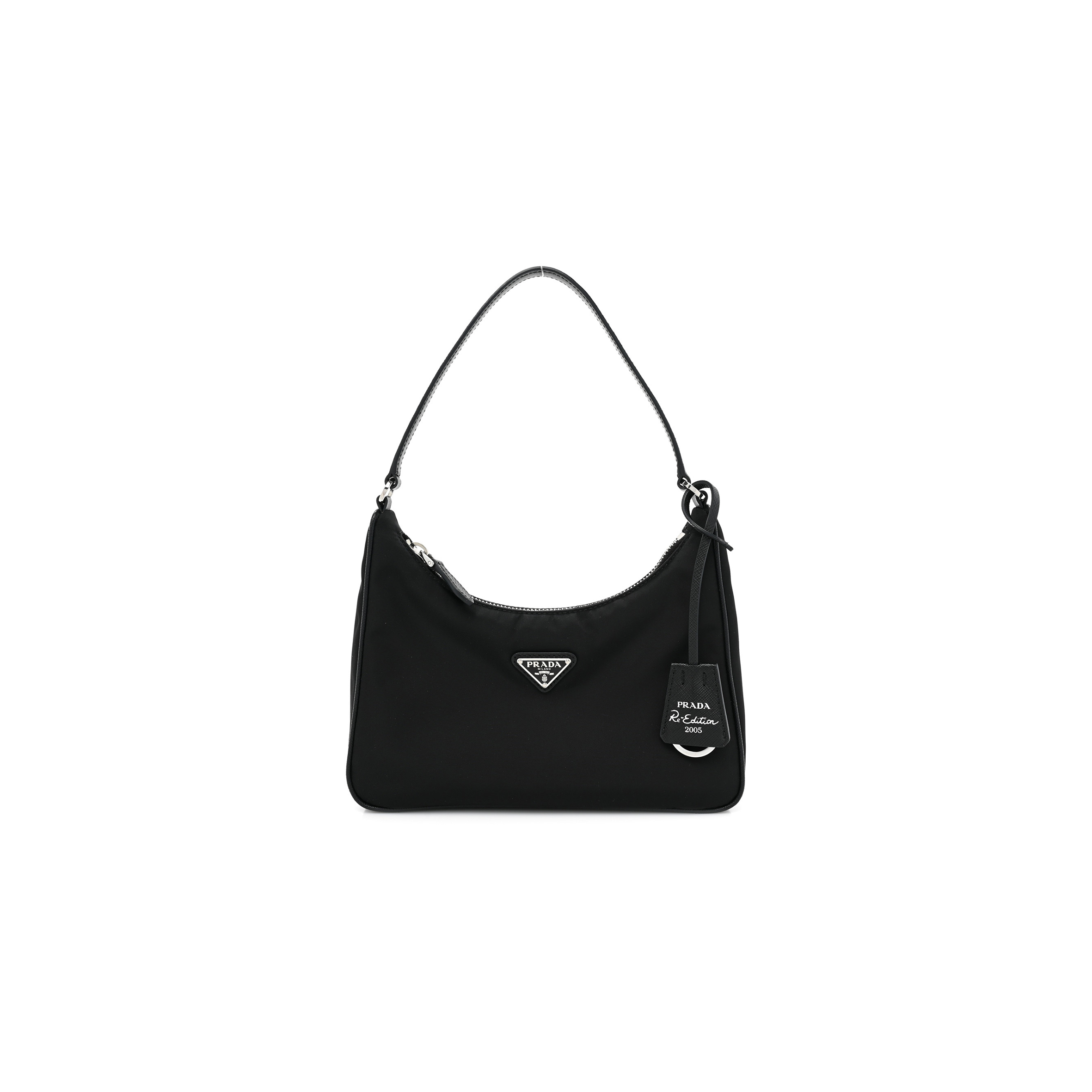 PRADA TESSUTO NYLON SAFFIANO MINI RE-EDITION 2005 BAG BLACK (23*14*8cm) PRADA TESSUTO NYLON SAFFIANO MINI RE-EDITION 2005 BAG BLACK (23*14*8cm)