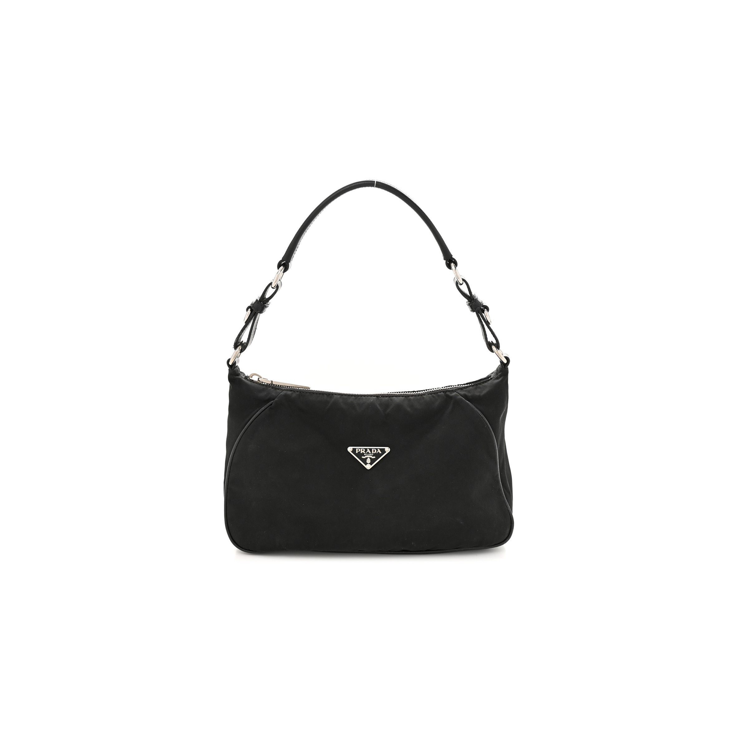 PRADA TESSUTO NYLON SHOULDER BAG BLACK (27*16*10cm) PRADA TESSUTO NYLON SHOULDER BAG BLACK (27*16*10cm)